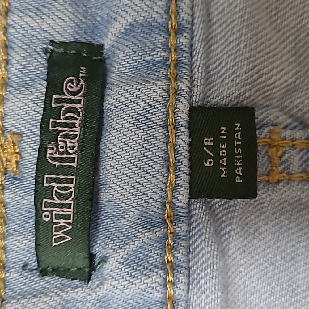 Wild Fable Blue Jean Shorts Distressed Cuffed - Picture 2 of 5